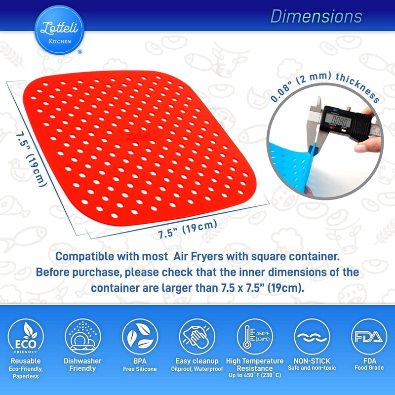 Air Fryer Liners Reusable Silicone Non-Stick Air Fryer Mat Steamer Pad  Parchment Paper Replacement Easy To Clean Round/Square