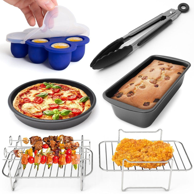 Air Fryer Accessories-Air Fryer Rack Set of 2, Multi-Purpose Double Layer  Rack with Skewer, Compatible with XL Power