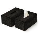 Rectangle Felt Tissue Box Covers - Black 2 Pack