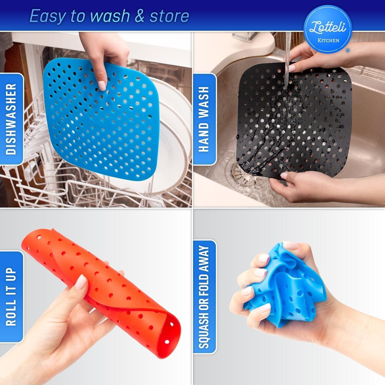 4pcs Reusable Silicone Air Fryer Liners With Magnetic Cheat Sheet